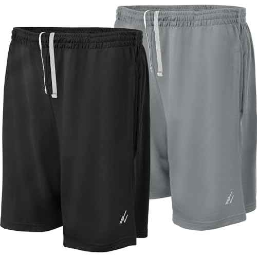 NY Threads Mens Athletic Shorts 2 Pack Quick Dry Lightweight Running Workout Gym Shorts with Pockets