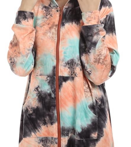 Kgromfy Tie Dye Jumpsuits Womens Onesie Pajamas Hooded Homewear Nightwear Sleepwear Party Costumes