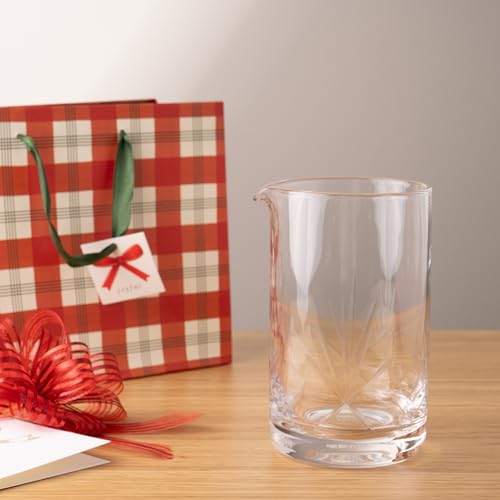 Cork & Mill Cocktail Mixing Glass - Large 24 oz Crystal Cocktail Mixer for Old Fashioneds, Manhattans and Other Stirred Wh...