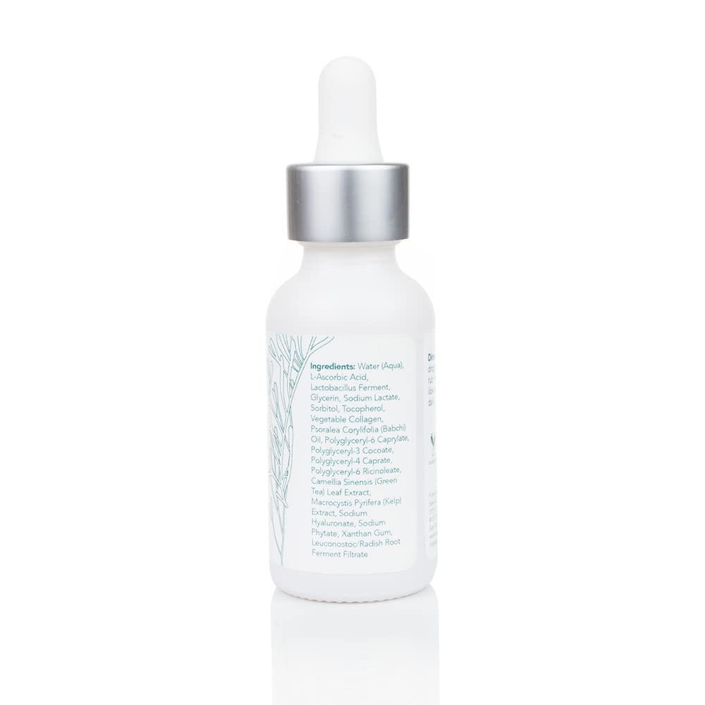 Sea-el Hyaluronic Acid & Vitamin C Facial Serum Drops Firming Hydration & Glow Anti Aging Face Moisturizer - Daily Wrinkle Diminishing Skin Care for Women & Men, Vegan - 1 Fl Oz