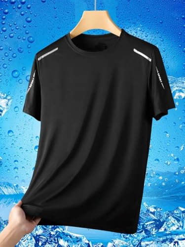 Quick Dry Ice Silk Athletic T-Shirts for Men, Athletic Short Sleeve Moisture Wicking Tee for Running,Training （1 Piece）
