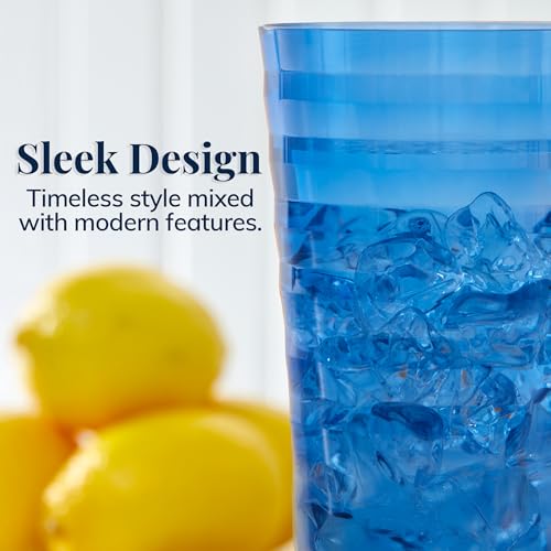 US Acrylic Splash [Set of 16] 18 ounce Plastic Stackable Water Tumblers in Jewel Tone Colors Value Set of Drinking Cups, R...