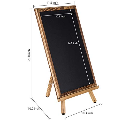 MyGift 18-Inch Burnt Wood Erasble Chalkboard Sign with A-Frame Easel Stand, Tabletop Menu Board, Wedding and Events Chalbo...