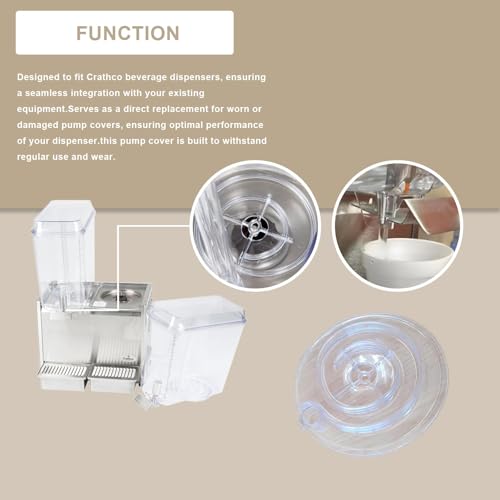 1735 Pump Cover for Crathco Beverage Dispenser, Clear Plastic, Compatible Replacement for Grindmaster Cecilware 1735