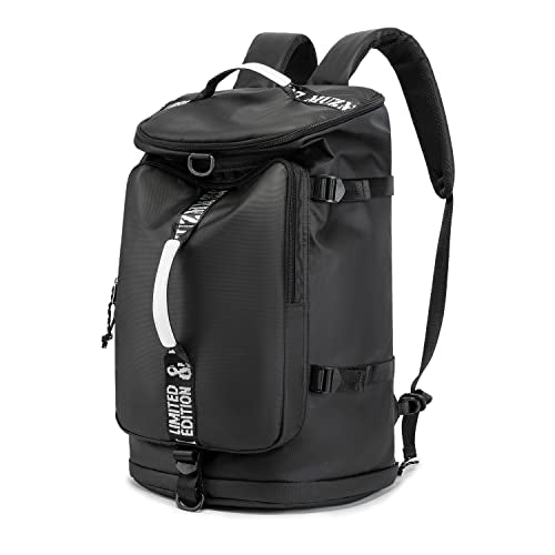 FUNYAGO Gym Duffle Bag Waterproof black Laptop Backpack Suitable for Hiking, Fishing, Travel 40L Large Capacity Trendy Coo...