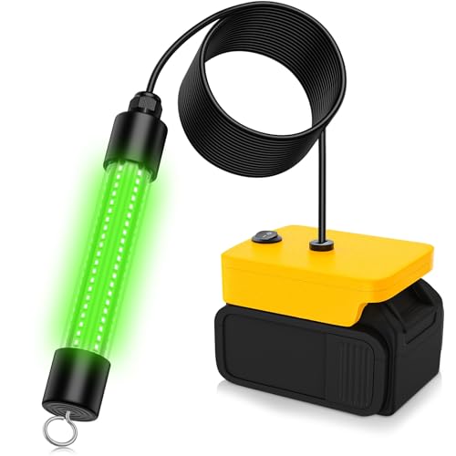 LED Underwater Fishing Light Compatible with for DeWalt 20V Battery（Battery Not Included）, 1300 Lumens, IP68 Waterproof Su...
