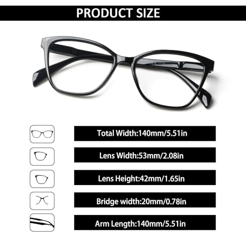 VisiWell 4 Pack Progressive Multifocus Reading Glasses for Women Men Blue Light Blocking Readers with Spring Hinge