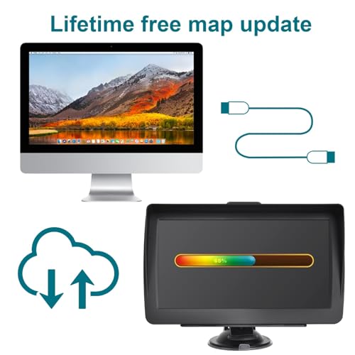 GPS Navigator for Car 7-inch HD Touch Screen Voice Turn Alert Speed Limit Red Light Alert Truck Car GPS Navigation with pr...