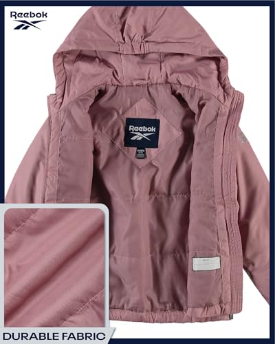 Reebok Girls Windbreaker Jacket - Lightweight Wind and Water Resistant Insulated Girls Jacket with Storm Cuff Sleeves & Hood