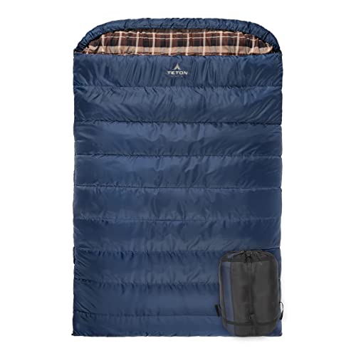 Teton Mammoth Queen Size Double Sleeping Bag- A Warm Bag The Whole Family can Enjoy – Great for Camping, Hunting and Base ...