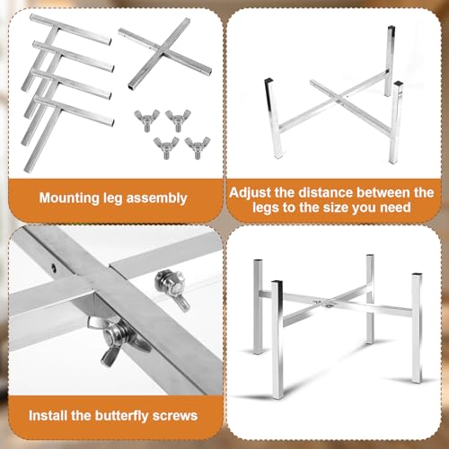 15-27 Inch Fire Pit Stand, Fire Pit Cooktop Frame Stainless Steel Camping Chiminea Rack for Outdoor Fireplace Holder Acces...