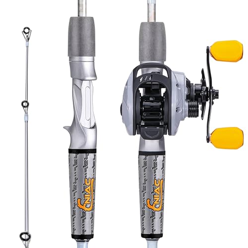 Sougayilang Spinning& Casting Fishing Rod Combos with Graphite 2Pc Blanks Fishing Reel for Bass Fishing