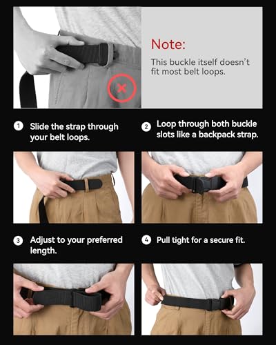 CHAOREN Stretch Tactical Belt Men - 1.5" Nylon Work Belt for Military EDC - Quick Release for Utility EMT Hiking