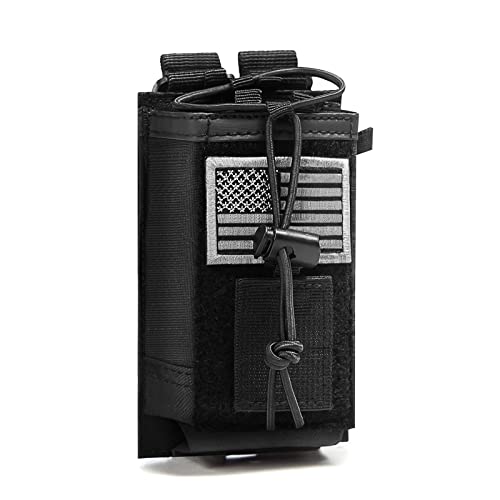 Tactical Molle Radio Holster Holder Case Military Heavy Duty Pouch Bag for Two Ways Walkie Talkies Adjustable Storage with...