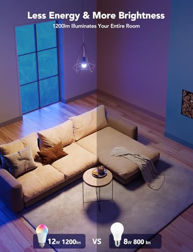 Govee Smart Light Bulbs 1200 Lumens, Color Changing Light Bulbs RGBWW Dimmable, Works with Alexa & Google Assistant, Color...
