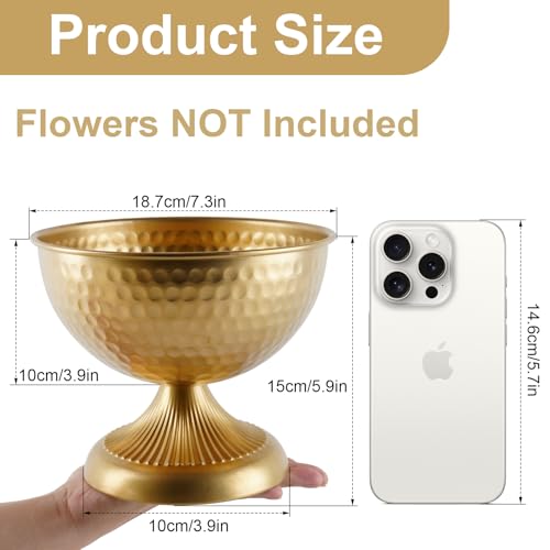 Gold Vases for Wedding Centerpieces, Set of 10 Metal Vase Small Table Centerpiece Flower Stands Wedding Arrangement for We...