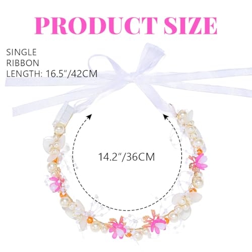 Zehope Light Up Flower Wedding Headbands LED Pearl Floral Headpiece Princess Bridal Hair Accessories for Women