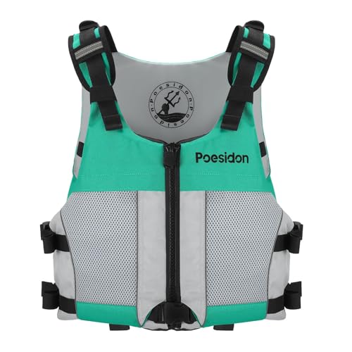 Poseidon Adjustable Water Safety Life Jacket - Classic Unisex Design with Front/Rear Storage Compartments for Multiple Wat...