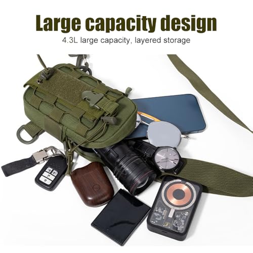 MiOYOOW Tactical Sling Bag, Waterproof Chest Pack Adjustable Crossbody Backpack for Men Women Outdoor Sports Climbing Camping