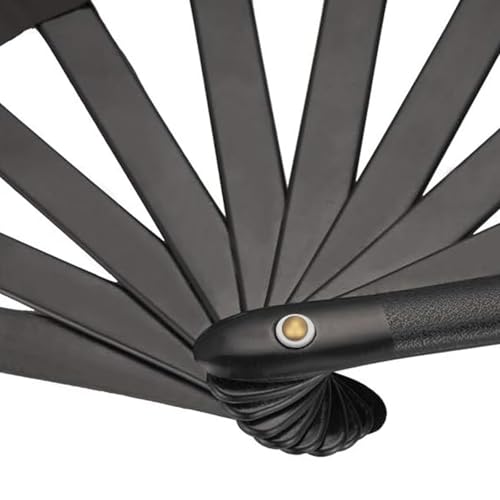 2 Pcs Large Folding Hand Fans - Chinese Tai Chi & Kung Fu Fan with Nylon Cloth, Holder Sleeve - Portable Handheld Fan for ...