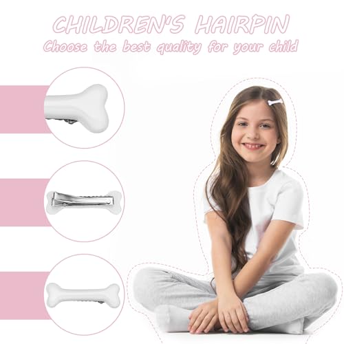 Mabor 4Pcs Bone Hair Clip White Bones Hairpins for Women Girls Hair Accessories for Halloween Cosplay Costume Party Daily ...