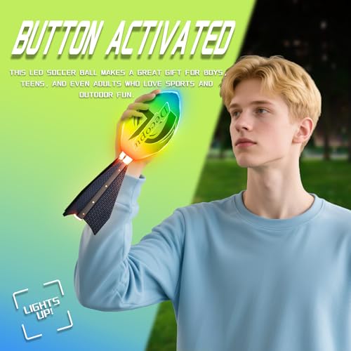 Latest Light Up Football-Glow in The Dark Ball-Rechargeable-Vibration color change-Outdoor Sports Birthday&Summer Gifts fo...