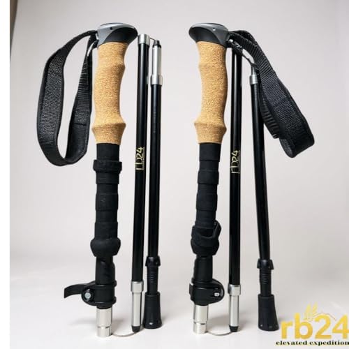RB24 Elevated Expeditions 7075 Aluminum Trekking Pole – Lightweight Collapsible Hiking Pole with Quick Lock, EVA Grip & An...