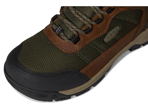 KEEN Utility Men's Skokie Hiker Style Mid Height Soft Toe 90 Degree Waterproof Work Boots, Forest Night/Black, 7 D