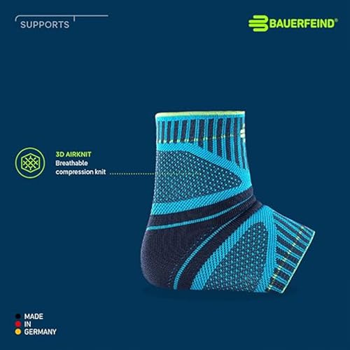 Bauerfeind Sports Ankle Support Dynamic - Ankle Compression Sleeve for Freedom of Movement - 3D AirKnit Fabric for Breathability - Premium Quality & Washable (M, Rivera)