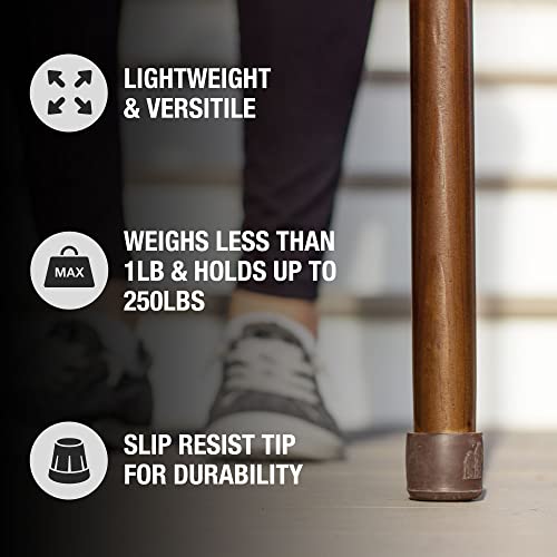 Brazos Handcrafted Wood Walking Stick, Pine, Trekker Style Handle, for Men & Women, Made in The USA