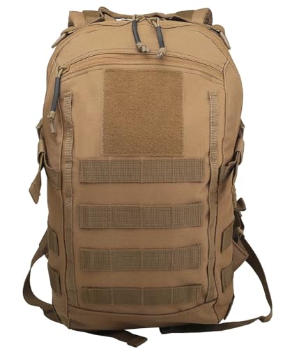 PAIWPHLI Small Tactical Backpack Military Daypack 12L Molle Bag Rucksack Army Daypack for Outdoor,Hiking,Camping,Travel (Tan)