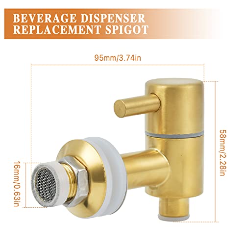 Akamino Spigot for Beverage Dispenser, Stainless Steel Lever Pour Spout Water Dispenser Replacement Faucet for Berkey and ...