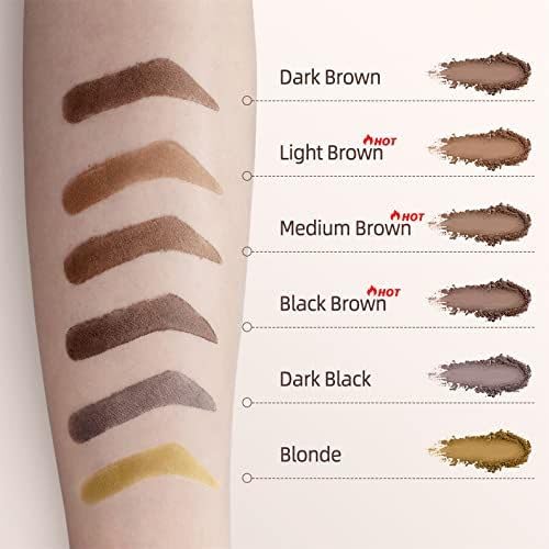 Eyebrow Stamp Stencil Kit - 24PCS Eyebrow Stencils for Perfect Brow, Eyebrow Stamp Long-lasting Waterproof & Smudge-Proof, Eyebrow Kit with Eyebrow Brush for Thin & Thick Brow (Black Brown)