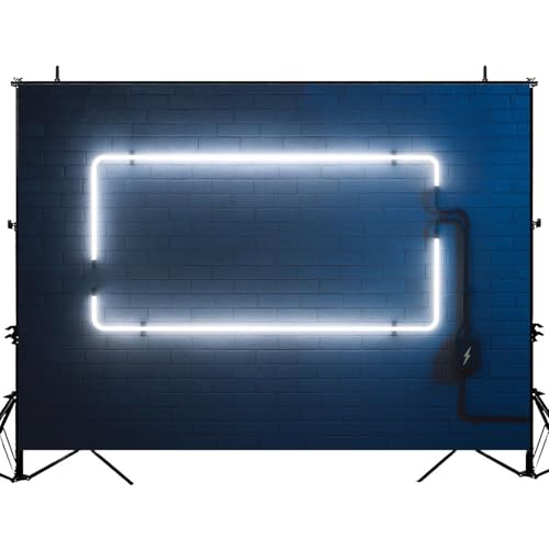 Photography Backdrop Photography Background Stylish Modern White neon Light Frame 3D for Photoshoot Portrait Photo Studio ...