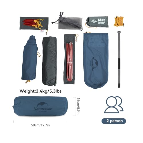 Naturehike Mongar 2 Person 3 Season Camping Tent Ultralight Backpacking Tent for Hiking Cycling