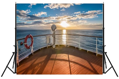 Fmarui 7x5ft Cruise Ship Backdrop Cruise Theme Party Decorations Nautical Banner Photo Booth Props for Birthday Decoration...