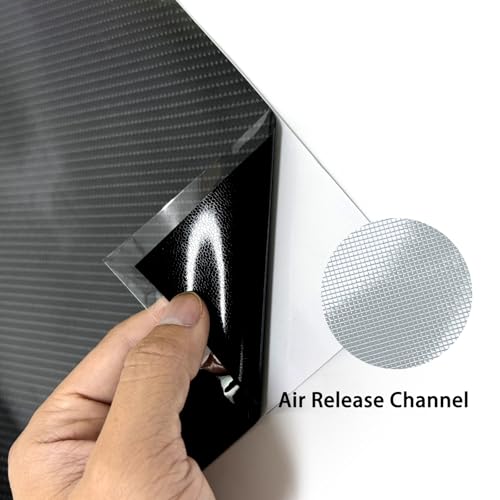 Carbon Fiber Vinyl Wrap for Cars, 6D High Gloss Car Wraps Vinyl Roll Bubble Free, PVC Self Adhesive Automotive Sticker Dec...
