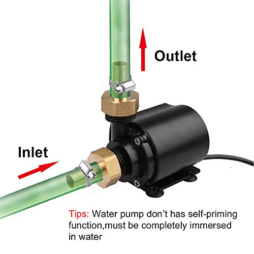 MOUNTAIN_ARK DC 12V Submersible Clear Water Pump, Adjustable Power, 210 GPH Aquarium Fountain Pumps