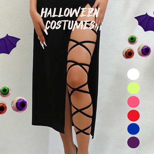 Mluiov Leg Wraps Rave 2 PCS Elastic Thigh Wrap Strap Concert Festival Costume Goth Steampunk Sexy Accessories for Women