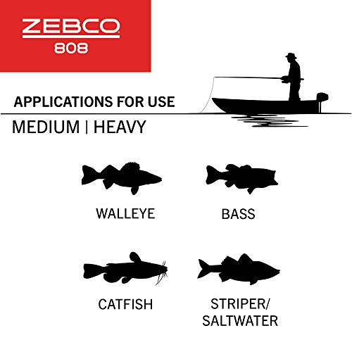 Zebco 808 Spincast Reel and Fishing Rod Combo, 7-Foot Durable Z-Glass Rod with Extended EVA Rod Handle, Quickset Anti-Reve...