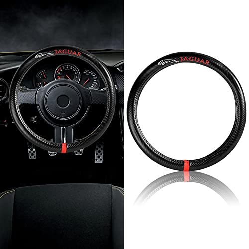 Q1-TECH, Embroidery Steering Wheel Cover Pole Position Accent Sport Carbon Fiber Look Style for Car Truck SUV 15 Inch Fitm...