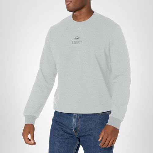 Lacoste Men's Core Collection Classic Fit Branding Crew Neck Sweatshirt, Argent Chine, XX-Large