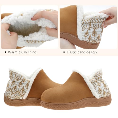 FIBURE Women's Cozy Memory Foam Slippers Fuzzy Faux Fur Slippers Warm House Shoes For Indoor & Outdoor Comfort
