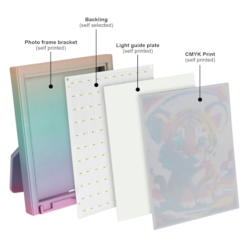 Sysarua CMYK LED Backlight Board Compatible with BambuLab A1/A1 mini Combo/P1/X1/A1 Series 3D Printer, PCB Lithophane Pane...