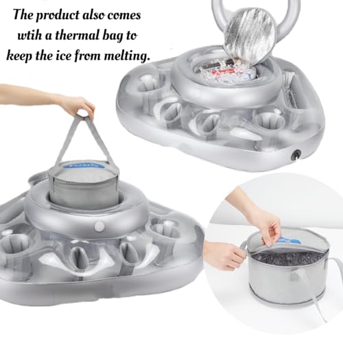 Pool Inflatable Floating Can Beverage Cooler for Swimming, Boating, Tubing