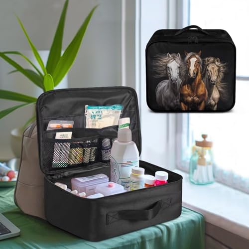 Rnyleeg Horse First Aid Kit Bag Portable First Aid Kits for Businesses Medium Emergency Medical Kit for Home Medicine Stor...