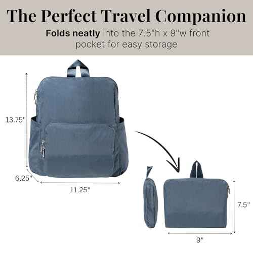 Baggallini Carryall Packable Backpack, Mist