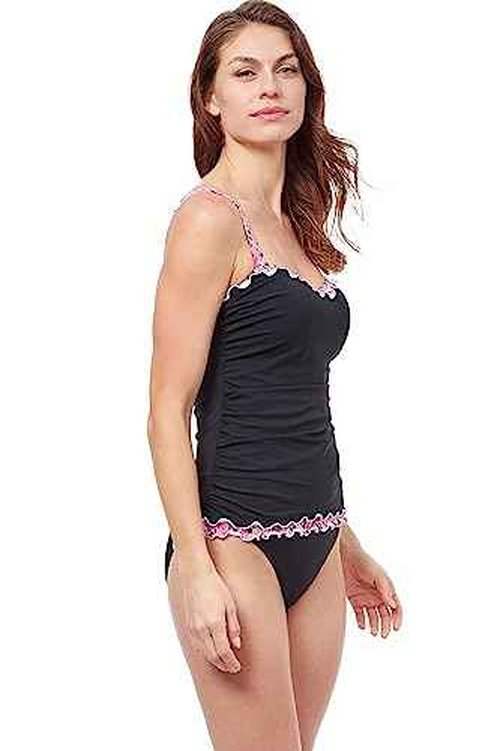 Profile by Gottex Women's Standard Pretty Wild D-Cup Tankini, Black