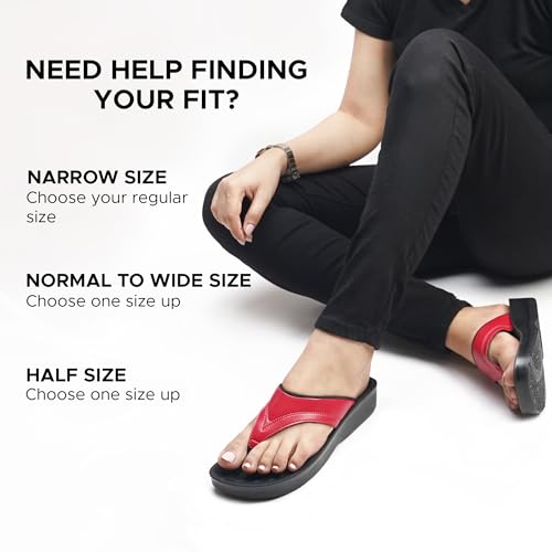 AEROTHOTIC Arch Support Flip Flops for Women Comfortable Stylish Straps with Non Slip Footbed Fashion Dressy Sandals Outdo...