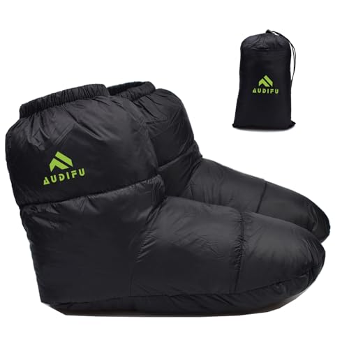 AUDIFU Down Booties Warm Socks Ultralight Sleeping Sock for Camping, Backpacking - Camp Sleeping Bag Tent Down Foot Warmer...